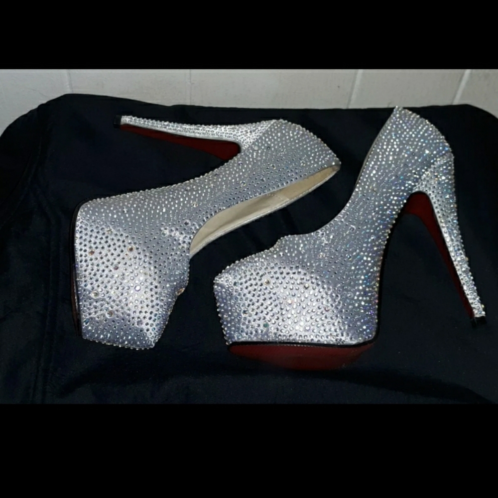 Rhinestone platform red bottom Stilettos Gorgeous